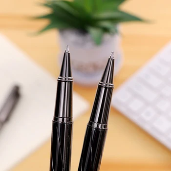1pcs Luxusné pokovovanie Silver Guľôčkové pero, Kovové Guľôčkové Perá High-end business podpis pero Pre office kancelárske potreby Шариковая ручка
