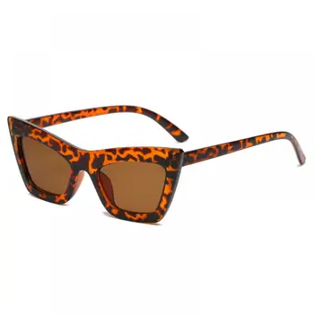 In Populárne Námestie Cat Eye slnečné Okuliare Ženy Vintage Nadrozmerné Leopard Odtiene Slnečné Okuliare 90. rokov Retro Lunette De Soleil Femme UV400