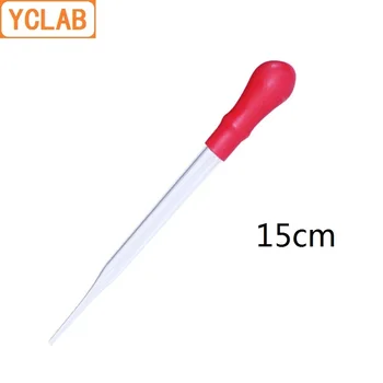 YCLAB 15 cm Klesá Pipety Číre Sklo Rovné Tip s Červeným Latexu Bradavky Chemický Experiment, Esenciálny Olej, make-up