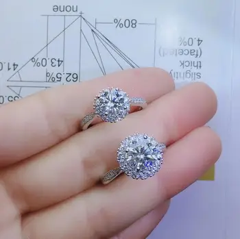 KJJEAXCMY jemné šperky Mosang Diamond 925 sterling silver nové žien krúžok podporu test krásne