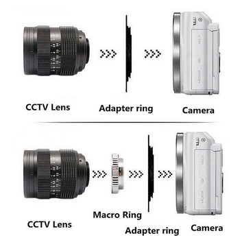 Kvalita 35mm F/1.7 TV Film Objektív C-Mount Objektív Objektív s Adaptérom Krúžok pre Fujifilm X-E2, X-E1 X-Pro1, X-M1 X-A2 X-A1 X-T1