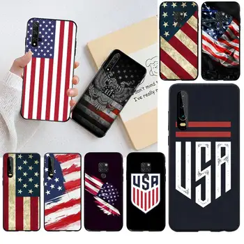 Ameriky USA Vlajka DIY Maľované Bling Telefón puzdro na Huawei P30 P40 P20 lite Pro Mate 20 Pro P Smart 2019 prime