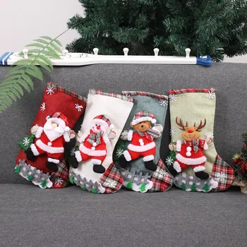 Horúci Vianočný Santa elk Pančuchy Deti Candy Bag Nový rok, darček taška Vianočné Dekorácie pre Domov Ozdoby na Vianočné stromčeky