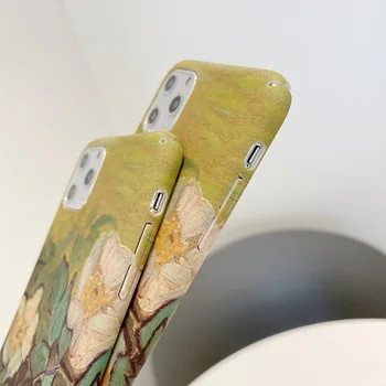 Retro gardenia olejomaľba umenie Telefón puzdro Pre iPhone 11 Pro Max prípade Roztomilý pevný kryt pre iPhone XS MAX XR X 7 8 Plus 7Plus Prípade
