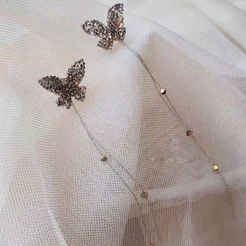 2020 Módne Kórejský Lesklé Motýľ Drop Náušnice Pre Ženy Kovové Reťaze Strapec Pendientes Strany Visieť Náušnice Šperky Darček