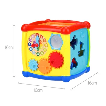 Dropship Hudobné Geometrické Kocka Hračka Bloky Matematika Montessori Hodiny Pre Rozvoj Detí Vzdelávacie Box Blikajúce Znejúce Hračka