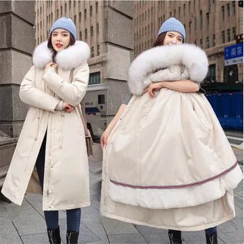 Vysoko Kvalitné Ženy Zimný Kabát 9 Farieb-Line Dlhá Bunda dámske Kapucňou Teplé Oblečenie Bunda Žena Zvrchníky Plus Veľkosť M-4XL