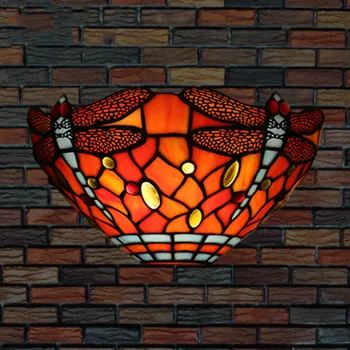 Tiffany Európskej Luxusné Nástenné Svietidlo Vitráže Tienidlo Lampy Spálňa Nočná Lampa Hotel Villa Jedáleň Nástenné Svietidlo