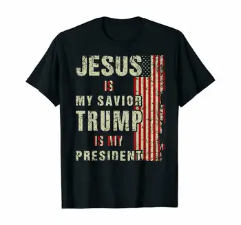 Ježiš Je Môj Spasiteľ Donald Trump Je To Môj Prezident Usa 2020 Vlajka Tričko