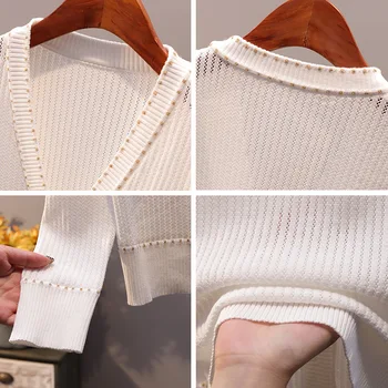 Fannic 2020 Jeseň zrastov voľné farbou tvaru cardigan sveter žena