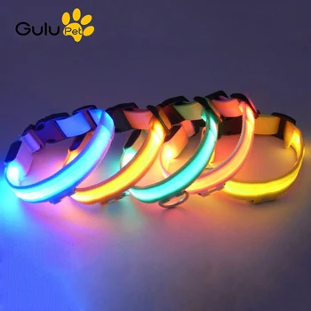 Nylon Pet LED Svetlo Golier Svietiace Žiarivky Psa Svietiť V Tme USB Nabíjanie Šteňa Vodítku