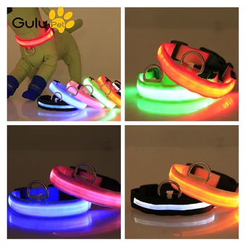 Nylon Pet LED Svetlo Golier Svietiace Žiarivky Psa Svietiť V Tme USB Nabíjanie Šteňa Vodítku