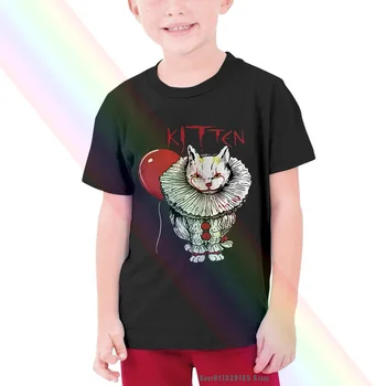 Mačiatko Mačka, A To Klaun Halloween Detí Dieťa T-shirt