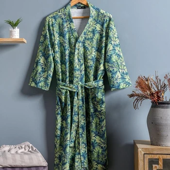 Nightgown Čínsky štýl pierko leaf župan unisex tvaru absorpčné rýchle sušenie nightgown XL pyžamo sexy šaty, pijamas ženy
