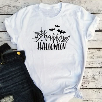 Šťastný Halloween Tričko Vtipné Tričko Estetické Oblečenie List Topy Plus Veľkosť Módne Ženy 2020 Halloween Čarodejnice Grafické Tees
