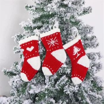 35# Vianočné Ozdoby, Pletené Vianočné Ponožky Snowflake Detí, Darček Taška Vianočné Ozdoby navidad новый год