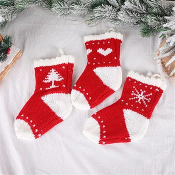 35# Vianočné Ozdoby, Pletené Vianočné Ponožky Snowflake Detí, Darček Taška Vianočné Ozdoby navidad новый год