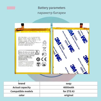 Suqy Nabíjateľné Batérie pre ZTE A3 A0616 Batéria pre Telefón 4000mAh Bateria pre ZTE Blade A3 A0616 Batterie Repair Tool Sady