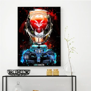 Moderné Domova Lewis Hamilton F1 Abstraktné Plagát Maliarske Plátno Tlačiť Modulárny Wall Art Obraz Obývacia Izba Dekorácie Rámy