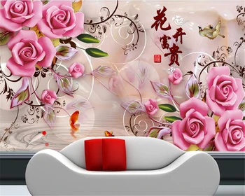 Beibehang Senior estetické veľkého rozsahu, osobné tapety jade sochu rose, TV joj, papier peint dekoratívne maľby