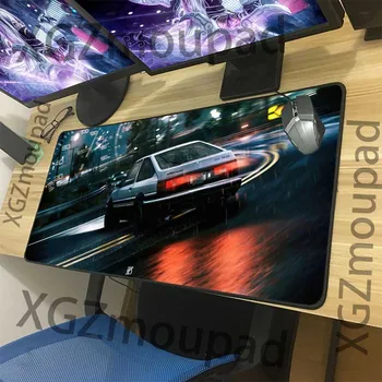 XGZ Veľké Herné Podložka pod Myš Čierna Zámok Okraji HD Japonské Anime Počiatočné D Prvej Fáze Filmu Počítač, písací Stôl Podložka Gumová protišmyková Xxl
