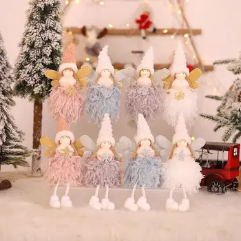 Vianočné Ozdoby Na Vianočný Stromček Prívesky, Plyšové Anjel Bábika Prívesky Sedí Stojí Elf Prívesky