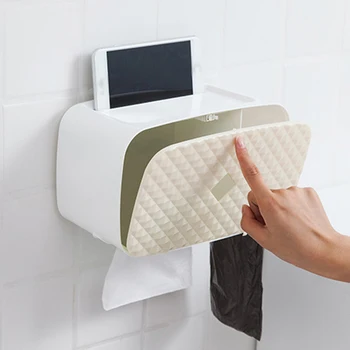 Montáž na stenu tkaniva box toaletného papiera držiak vodotesný úložný box domácnosti kúpeľňa zásuvky zásobník rack