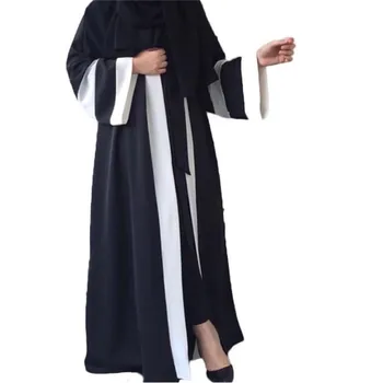 Bežné Moslimských Abaya Pruhované Šaty Šatku Cardigan Islamské Oblečenie Dlhé Rúcha Kimono Ramadánu Blízkom Východe Thobe Bohoslužby