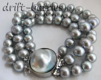 Predaj Šperkov>>>10-11 mm veľké prírodné baroková perla náramky 925 sterling silver perličiek šperky pre ženy