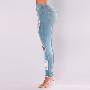 Ženy Letné Nohavice 2019 nové Strečové Džínsy Ženskej Módy Vysoký Pás Úsek Slim džínsy Sexy K107