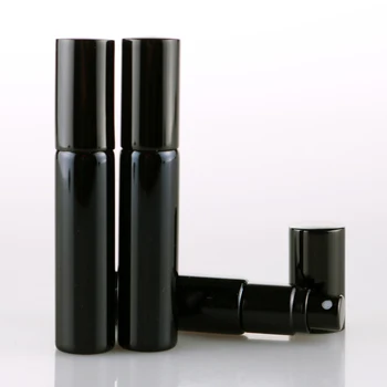 100ks 10 ML Prenosné Black UV Sklo Naplniteľné Parfum Fľašu S Hliníkovým Rozprašovač Prázdne Parfum Prípade DHL