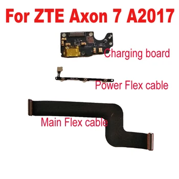 LTPro Kvalitné Testované Pracovných USB Nabíjanie rady Hlavného & Power Flex kábel Pre ZTE Axon 7 A2017 Telefón Náhradné Diely