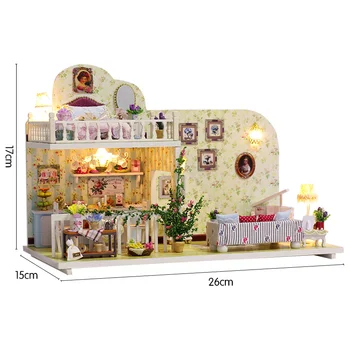 Hračky pre deti, Nábytok Kit Girl Nábytok DIY Miniatúrne Doll House 3D Drevené Bábiky Domy Miniatúrny domček pre bábiky