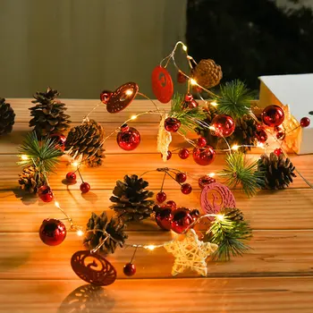 2MLED String svetlá Medený Drôt Vianočné Vlkovcový Víla Svetlo Vianočný Večierok pre Domáce teplej Miestnosti, Spálne, NewYear Strom Dekorácie