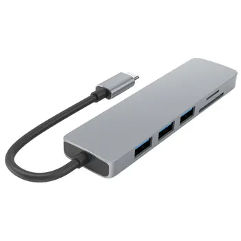 USB 3.1 Typ-C Hub Na Adaptér 4K Thunderbolt 3 USB C Hub S Nábojom 3.0 TF Bezpečnosti Digitálneho Slotu Čítačky pamäťových kariet Pre MacBook Pro