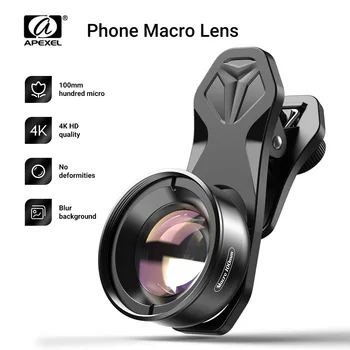 4K HD Mobilný Telefón, Fotoaparát, Objektív Profesionálne 100mm Super Makro Videokamera Zoom Objektívy pre iPhone X Samsung Xiao Univerzálny