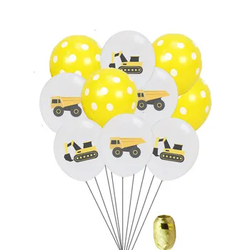 Konštrukcia vozidla Bager Tému Latexový Balón Konfety Balón Inžinierstva Vozidiel, Narodeniny, Party Dekorácie Dodávky