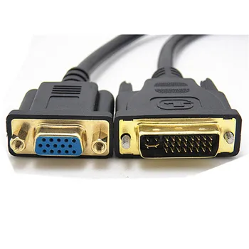 DVI-I 24+5 VGA Video Kábel Converter Adaptér DVI do 15 kolíkový Mužov a Žien Aktívne 1080P Adaptér Pre Projektor Pc 0,3 m
