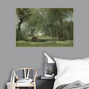 Citon Jean Baptiste Camille Corot《Zelená Alley》Plátno Umenie olejomaľba Umelecké dielo, Plagát, Obraz na Stenu Dekor Domáce Dekorácie