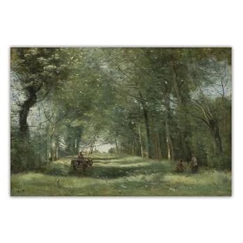 Citon Jean Baptiste Camille Corot《Zelená Alley》Plátno Umenie olejomaľba Umelecké dielo, Plagát, Obraz na Stenu Dekor Domáce Dekorácie