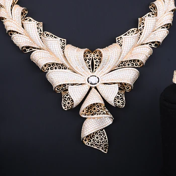 GODKI Luxusné Kubický Zirkón Svadobné Nigérijský Šperky Set pre Ženy, Indickej Afriky Dubaj Prsteň Náramok Náhrdelník Náušnice Šperky Set