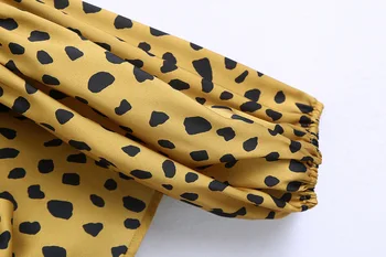 2021 Lete Lístkového Rukáv Sexy tvaru Leopard Blúzka Ženy Streetwear Luk Kimono Tričko s Dlhým Rukávom Ženy Oblečenie
