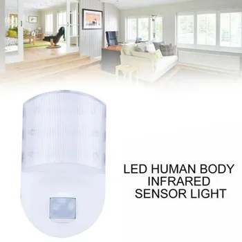 9 LED Ľudské Telo Indukčné Nočné Svetlo 1pc, Schodisko, Spálňa Osvetlenia Snímač Pohybu Plug-in Nočné Svetlo Teplé Biele Svetlo, EU / UK