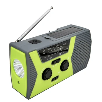 Počasie Rádio s LED Bleskom, SOS Alarm Slnečnej Strane Kľučky Núdzové Rádio, 2000MAh Power Bank pre Smart Telefón