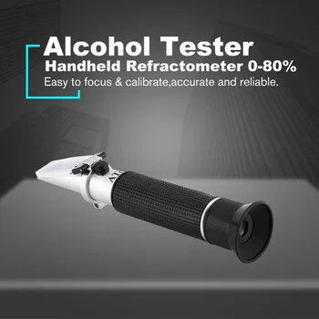 Refraktometer ručný 0-80% Optické Alkohol Alkohol a Liehoviny Wiskey Vodka Obsah Meter Mini ATC Meranie Tester