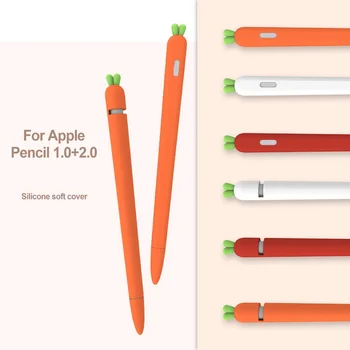Pre Apple Ceruzka 1/2 Prípadoch Roztomilý mrkva Mäkká Silikónová peračníky Pre Tablet iPad Touch dotykové Pero Ochranné Puzdro Kryt 2020