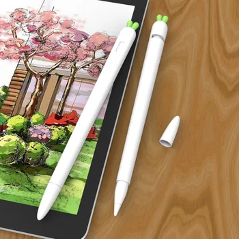 Pre Apple Ceruzka 1/2 Prípadoch Roztomilý mrkva Mäkká Silikónová peračníky Pre Tablet iPad Touch dotykové Pero Ochranné Puzdro Kryt 2020