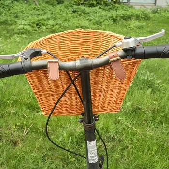 Odolné Ratanový Košík na Bicykel Predné Kôš Taška Praktické Multi-funkčné Požičovňa Skútrov Riadidlá Skladovanie Nádoba na Bicykli Časť