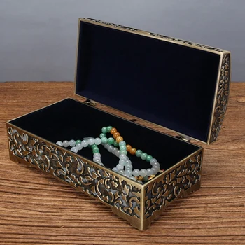 Nové-Vintage Kovové Šperky Box Trinket Šperky Skladovanie Prstene, Náušnice Médium