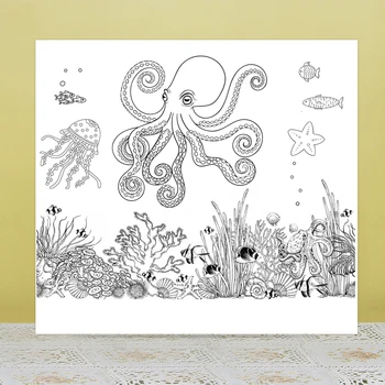ZhuoAng Octopus Stamp/Pečiatka pre DIY Scrapbooking/Foto Album Dekoratívne Karty, ktoré Jasne Pečiatky / Bezšvíkové Pečiatka